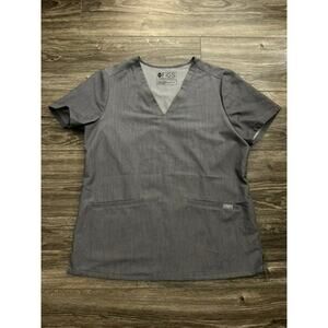 Figs V neck Technical Collection Gray 2 pocket shirt size Medium